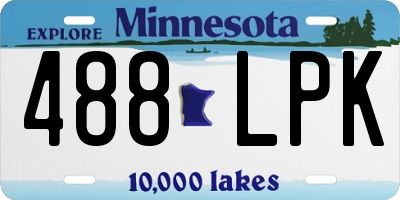 MN license plate 488LPK