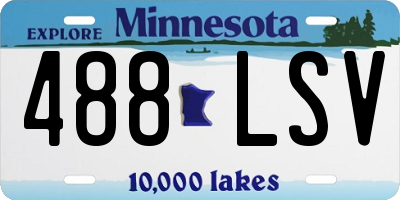 MN license plate 488LSV