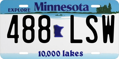 MN license plate 488LSW