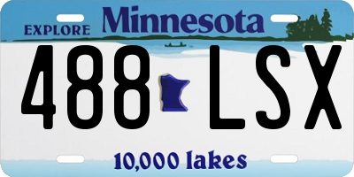 MN license plate 488LSX
