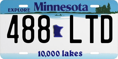 MN license plate 488LTD