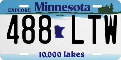 MN license plate 488LTW