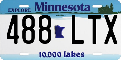 MN license plate 488LTX