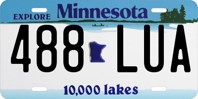 MN license plate 488LUA