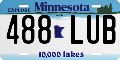 MN license plate 488LUB