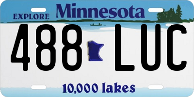 MN license plate 488LUC