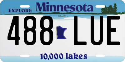 MN license plate 488LUE