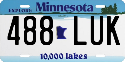 MN license plate 488LUK