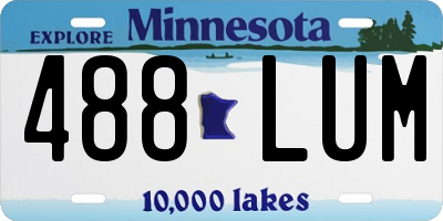 MN license plate 488LUM
