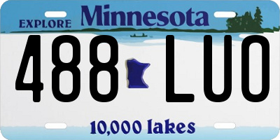 MN license plate 488LUO