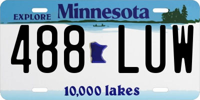 MN license plate 488LUW