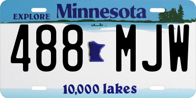 MN license plate 488MJW