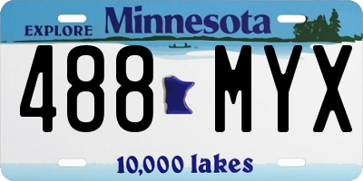 MN license plate 488MYX