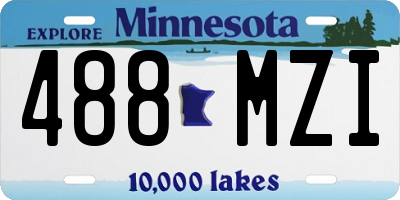 MN license plate 488MZI