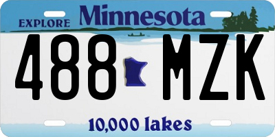 MN license plate 488MZK