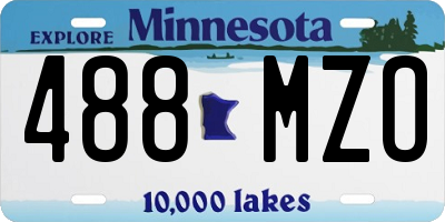 MN license plate 488MZO