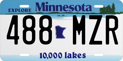 MN license plate 488MZR