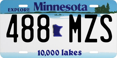 MN license plate 488MZS