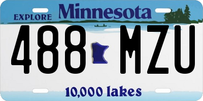 MN license plate 488MZU