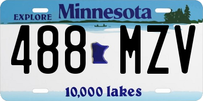 MN license plate 488MZV