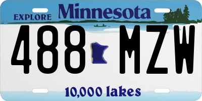 MN license plate 488MZW