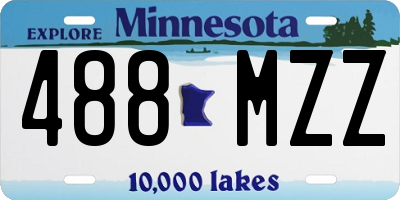 MN license plate 488MZZ