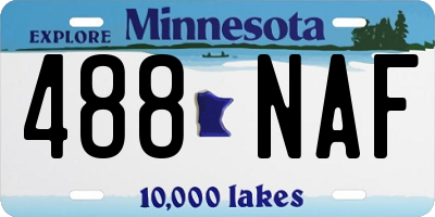 MN license plate 488NAF