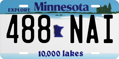 MN license plate 488NAI