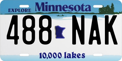 MN license plate 488NAK