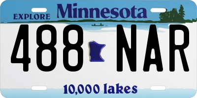 MN license plate 488NAR