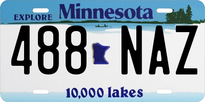 MN license plate 488NAZ