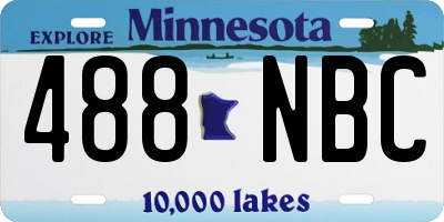 MN license plate 488NBC