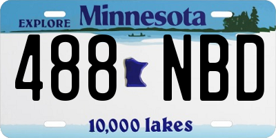 MN license plate 488NBD