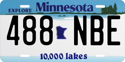 MN license plate 488NBE