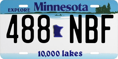 MN license plate 488NBF
