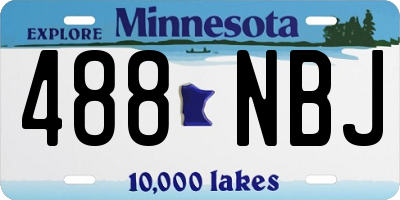 MN license plate 488NBJ