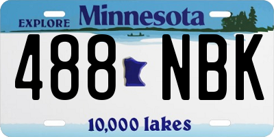 MN license plate 488NBK