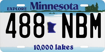 MN license plate 488NBM