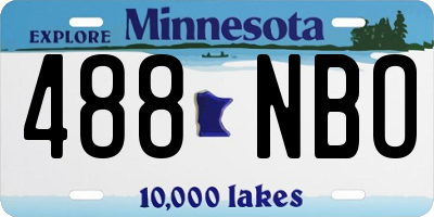 MN license plate 488NBO