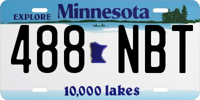 MN license plate 488NBT