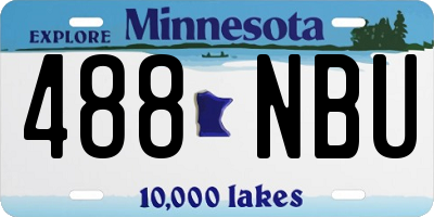MN license plate 488NBU