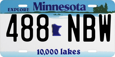 MN license plate 488NBW