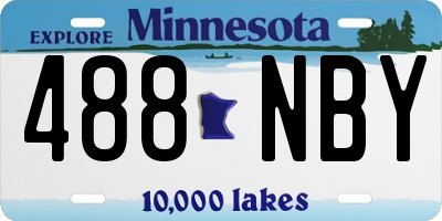 MN license plate 488NBY
