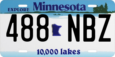 MN license plate 488NBZ