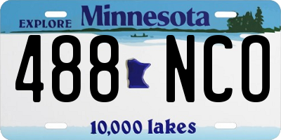 MN license plate 488NCO