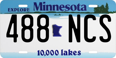 MN license plate 488NCS