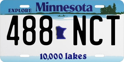 MN license plate 488NCT