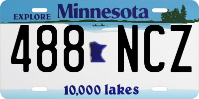MN license plate 488NCZ