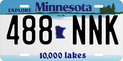 MN license plate 488NNK