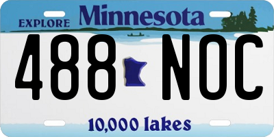 MN license plate 488NOC